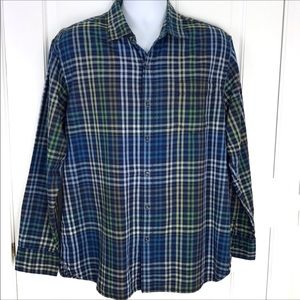 Tommy Bahama Shirt Long Sleeve Button Front Woven Cotton Plaid